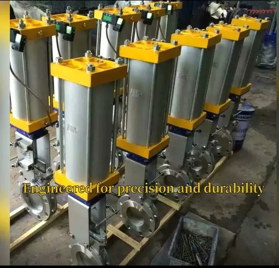 AC220V DN50 Pneumatic 304 Knife Gate Valve Stainless Steel Electric Actuator
